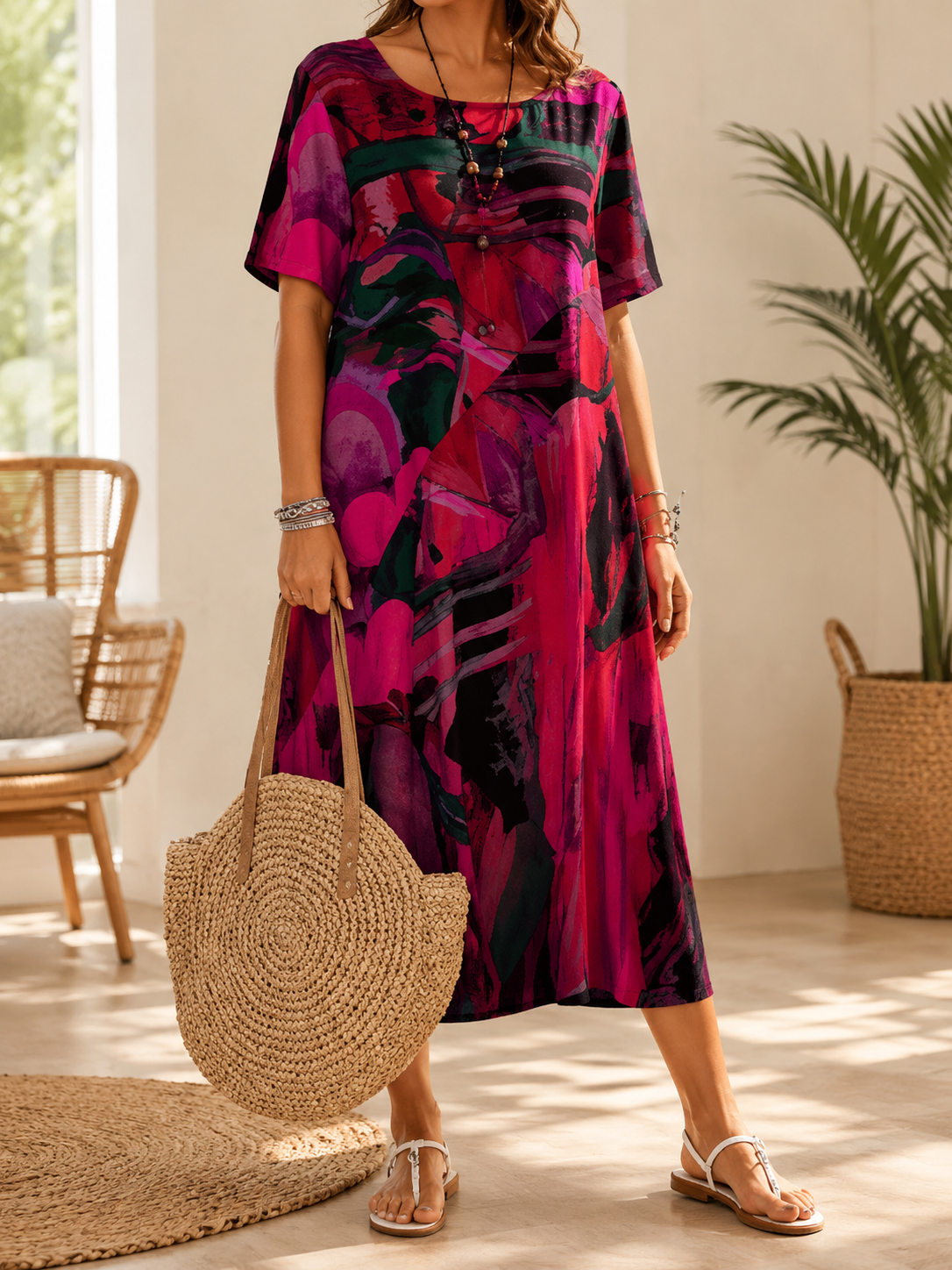LIORA™ | Chiffon Midi Dress