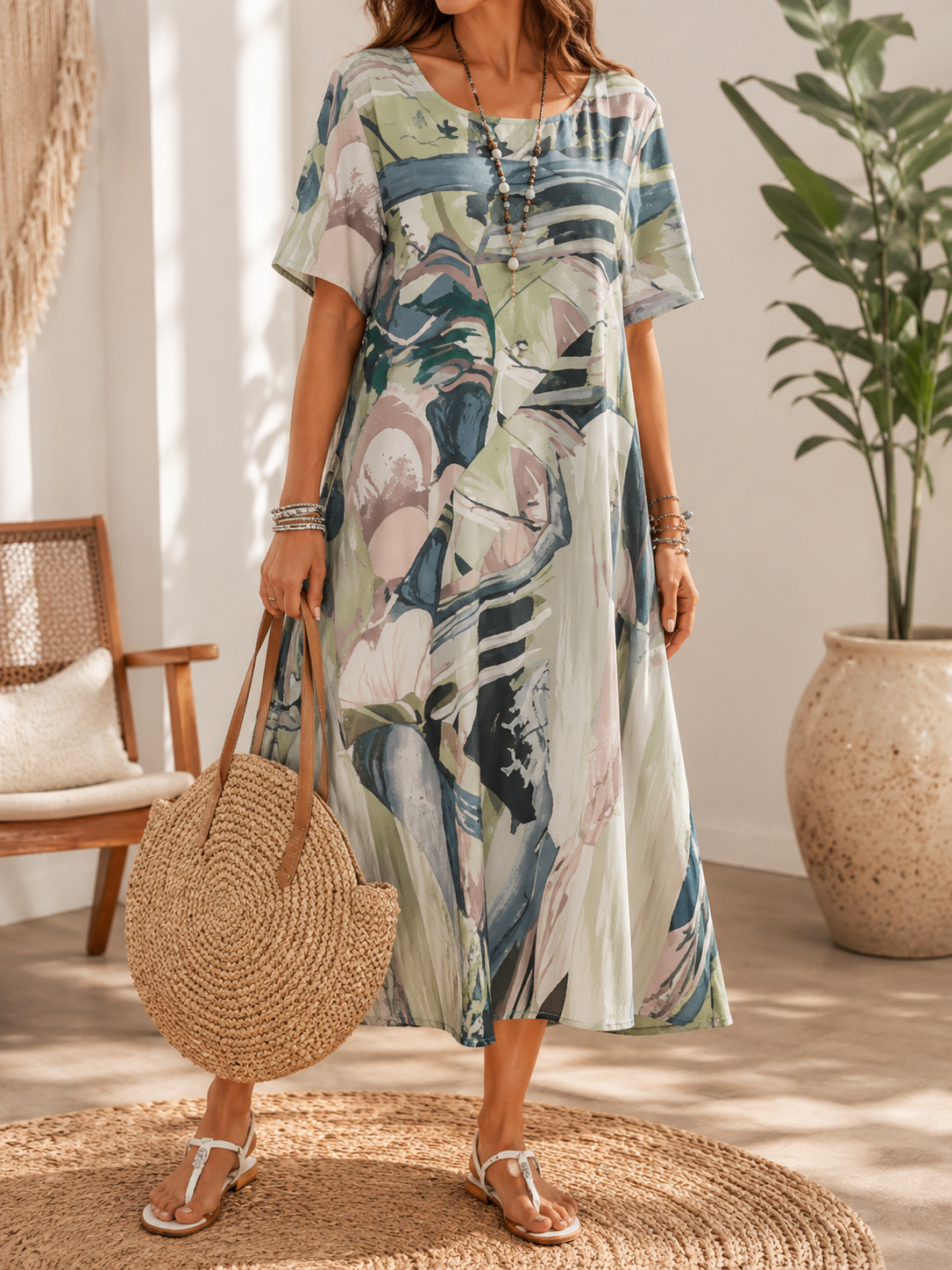 LIORA™ | Chiffon Midi Dress