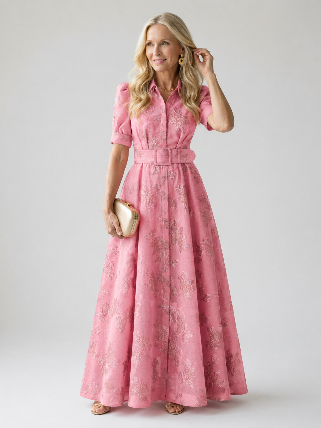 Liora London™ | Belted Floral Maxi Dress