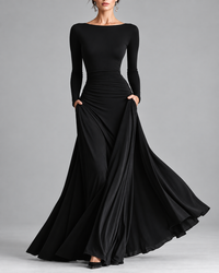 HELOISE | FLOWING LONG-SLEEVE MAXI DRESS