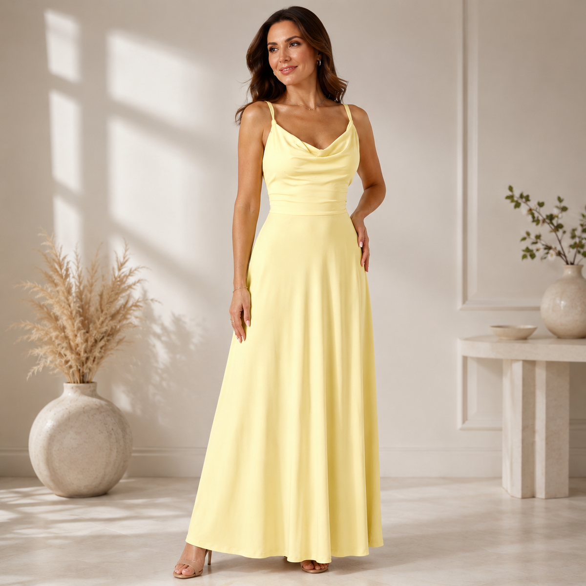 LIORA™ | Cowl-Neck Maxi Dress