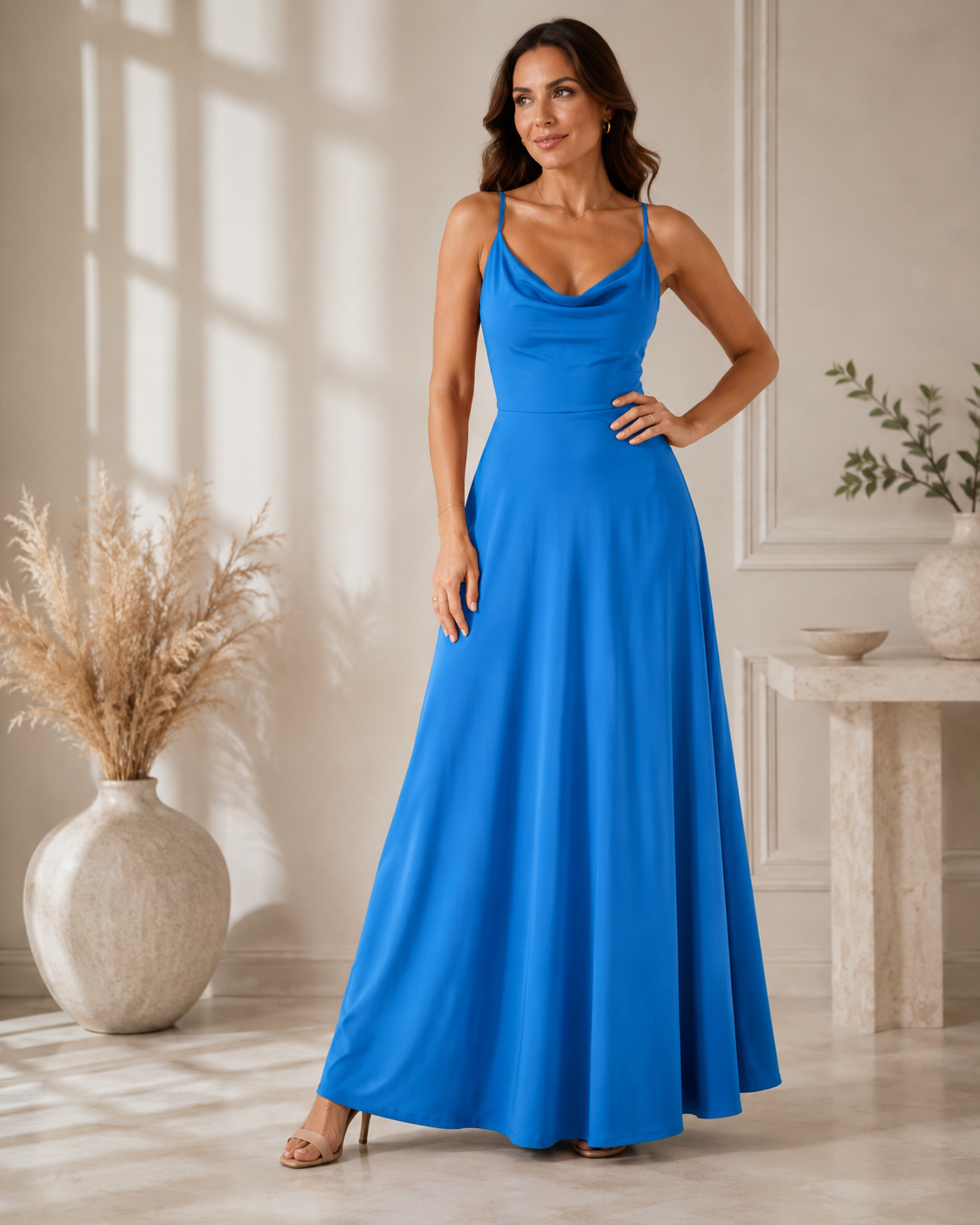LIORA™ | Cowl-Neck Maxi Dress