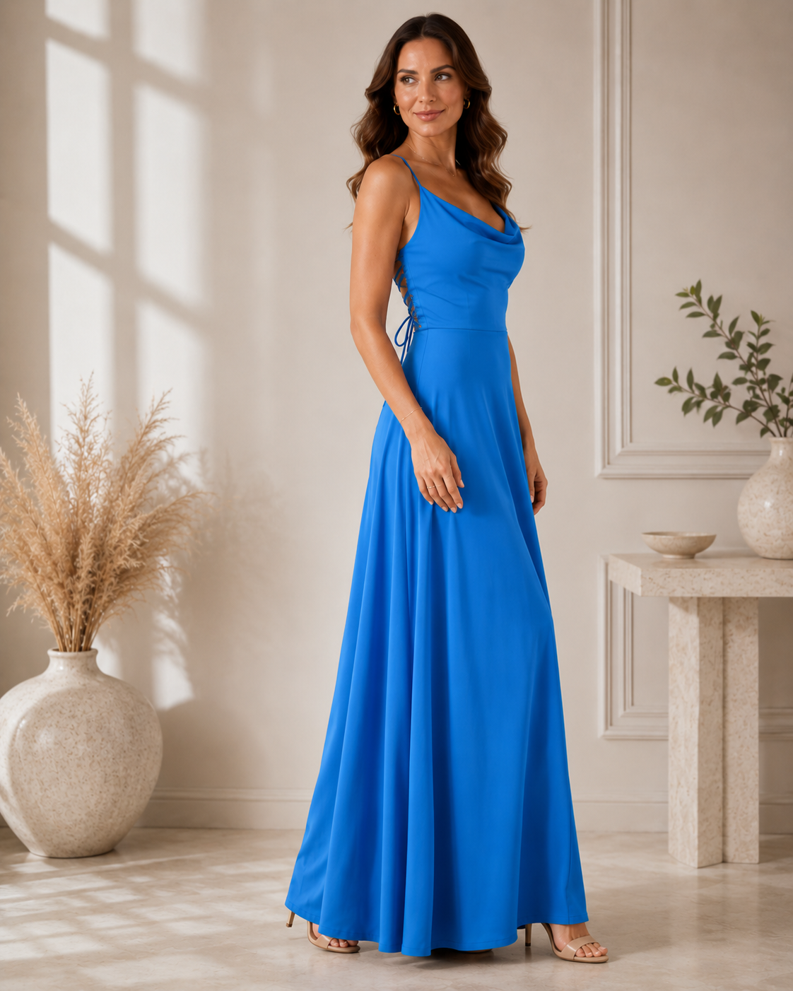 LIORA™ | Cowl-Neck Maxi Dress