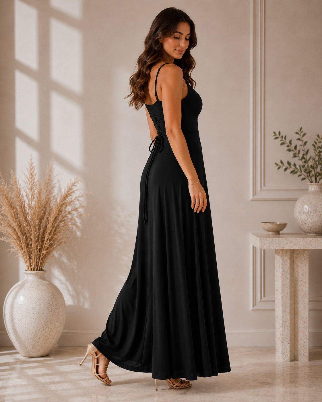 LIORA™ | Cowl-Neck Maxi Dress