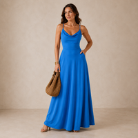 LIORA™ | Cowl-Neck Maxi Dress