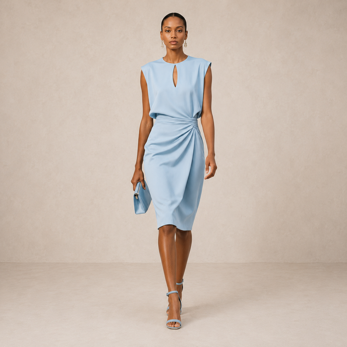 LIORA™ | Draped Midi Dress