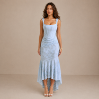LIORA™ | Lace Fishtail Midi Dress