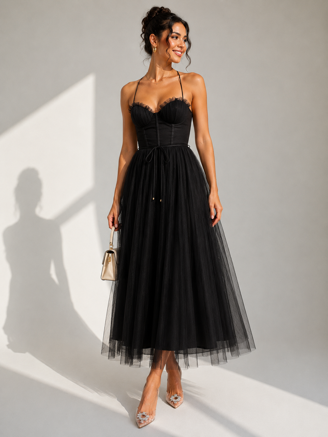 LIORA™ | Cinched Waist Midi Dress