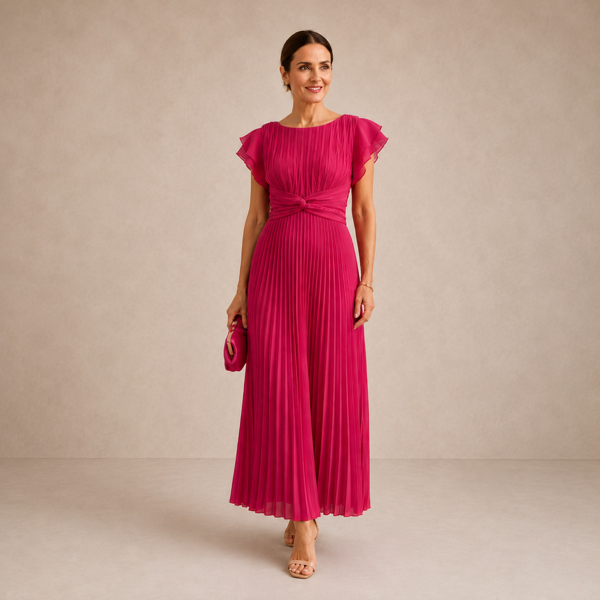 LIORA™ | Tie-Front Midi Dress