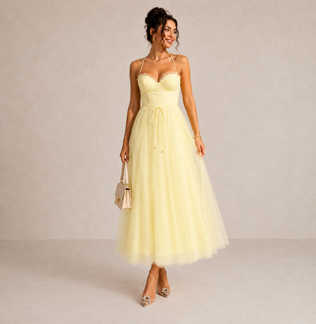 LIORA™ | Cinched Waist Midi Dress