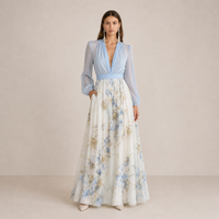 LIORA™ | Floral Chiffon Maxi Dress