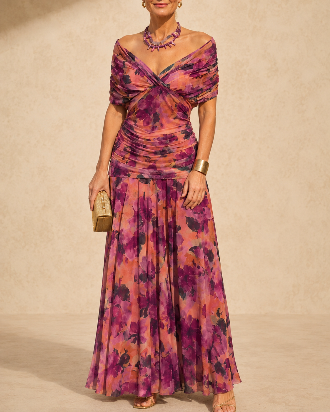 FLORENCE | RUFFLE-SLEEVE MIDI DRESS