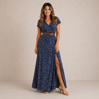 LIORA™ | Floral Belted Maxi Dress
