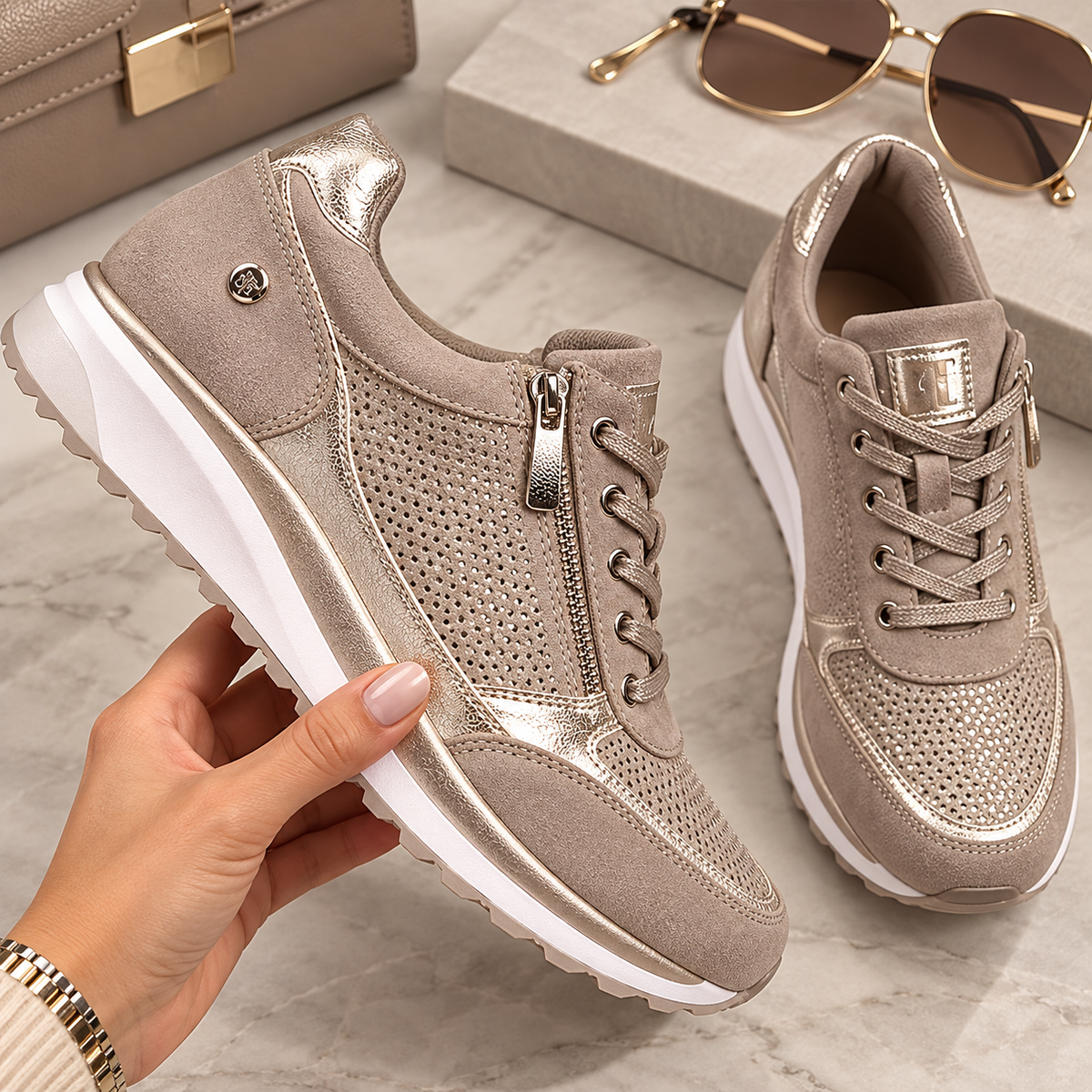 SUKIE | ZIP DETAIL COMFORT TRAINERS