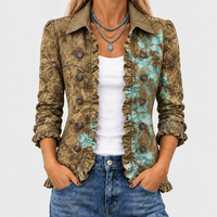 JOWANET | FLORAL PRINT RUFFLE JACKET