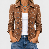 DERWA | FAWN PRINT RUFFLE JACKET
