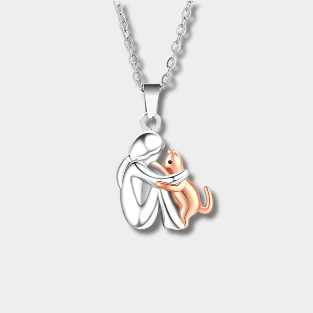 Hugging Cat Pendant Necklace