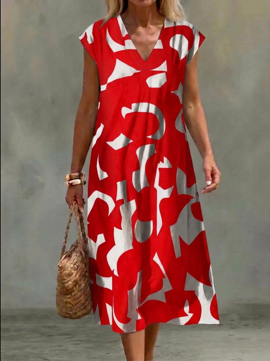Elena | Black and White Printed Dress
