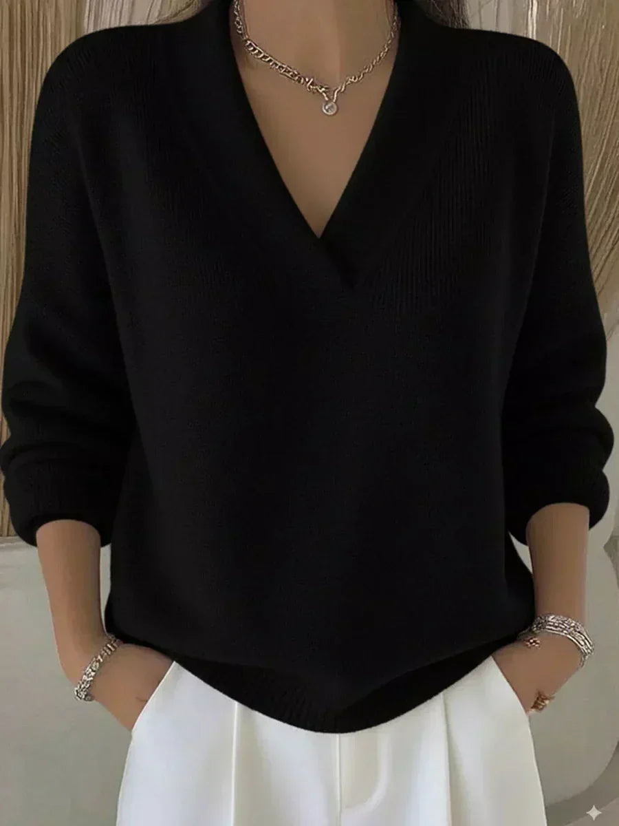 VIOLETA | RELAXED V-NECK JUMPER