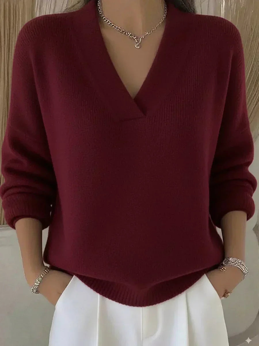 VIOLETA | RELAXED V-NECK JUMPER