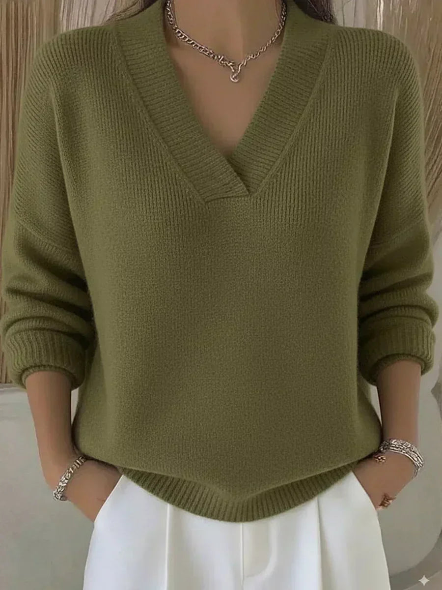 VIOLETA | RELAXED V-NECK JUMPER