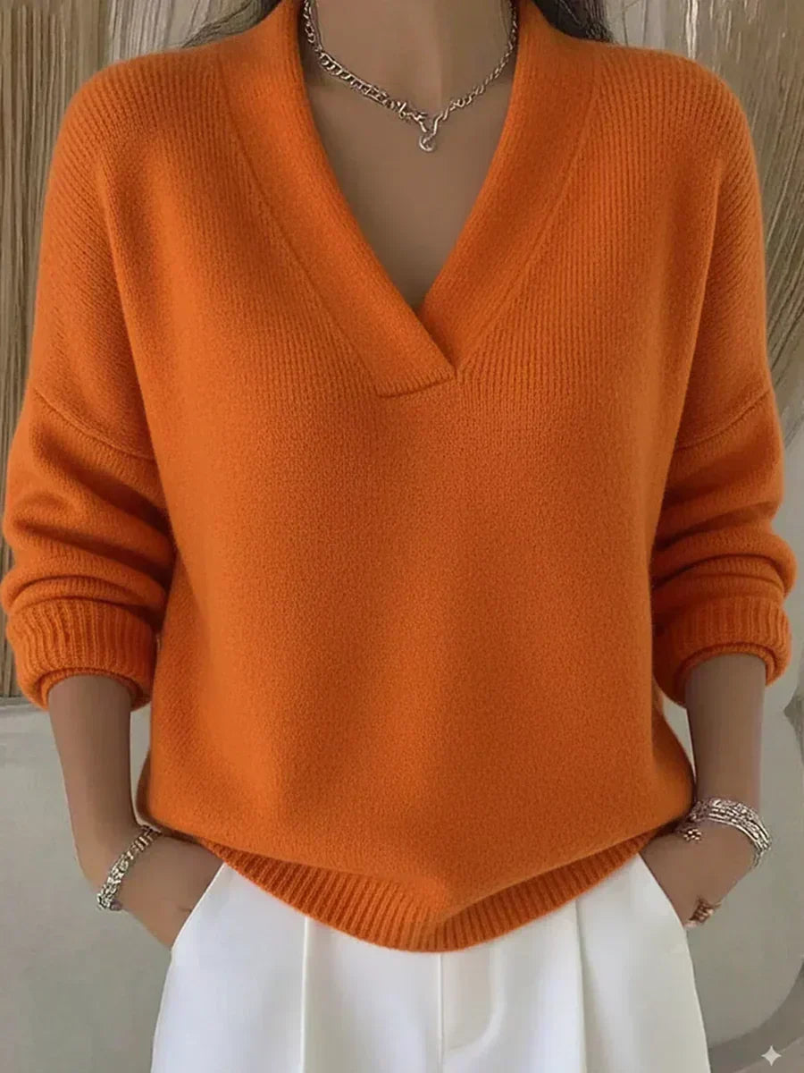 VIOLETA | RELAXED V-NECK JUMPER