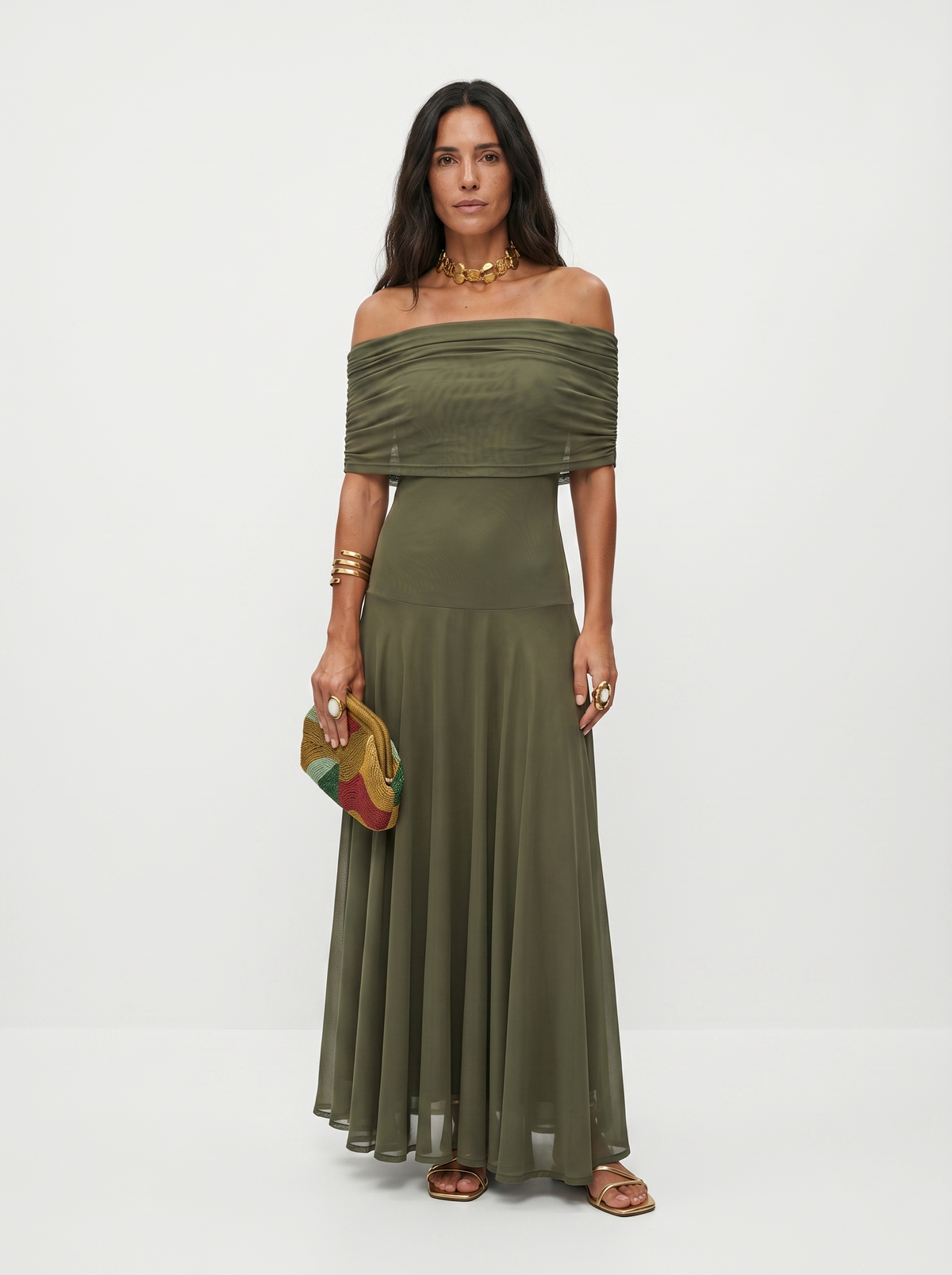 LIORA™ | One-Shoulder Print Maxi Dress