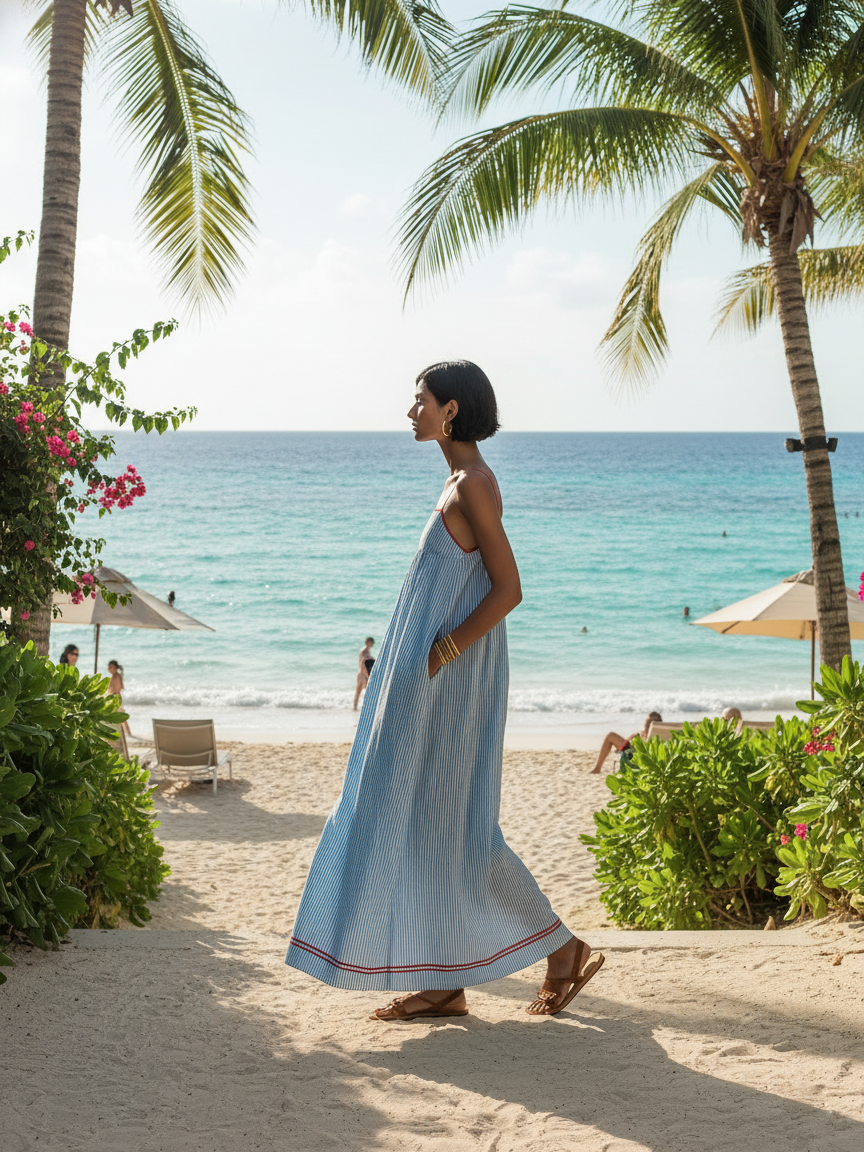 LIORA™ | Striped Maxi Dress