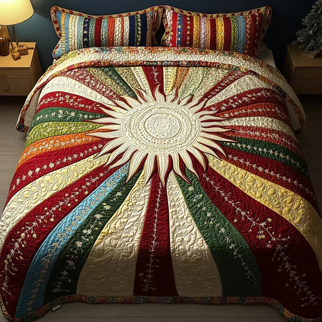3-Piece Quilted Bedding Set – Sun Glow