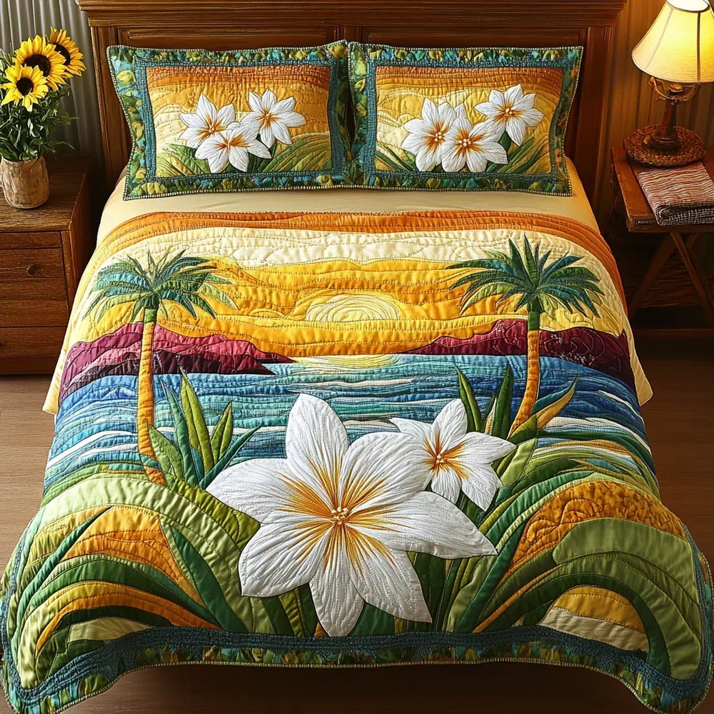 3-Piece Quilted Bedding Set – Aloha Spirit
