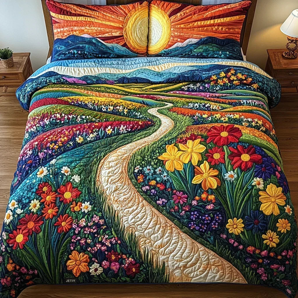 3-Piece Quilted Bedding Set – Ray of Sunshine