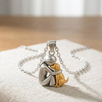 Eternal Friendship Pendant | Woman & Dog