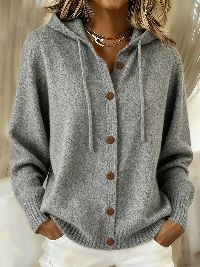 BEGOÑA | HOODED BUTTON-UP CARDIGAN