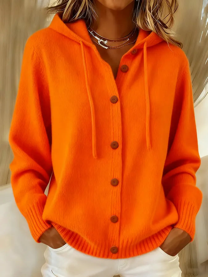 BEGOÑA | HOODED BUTTON-UP CARDIGAN