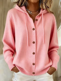BEGOÑA | HOODED BUTTON-UP CARDIGAN