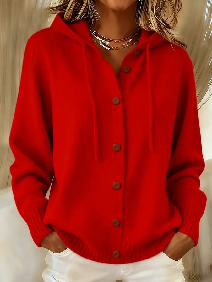 BEGOÑA | HOODED BUTTON-UP CARDIGAN