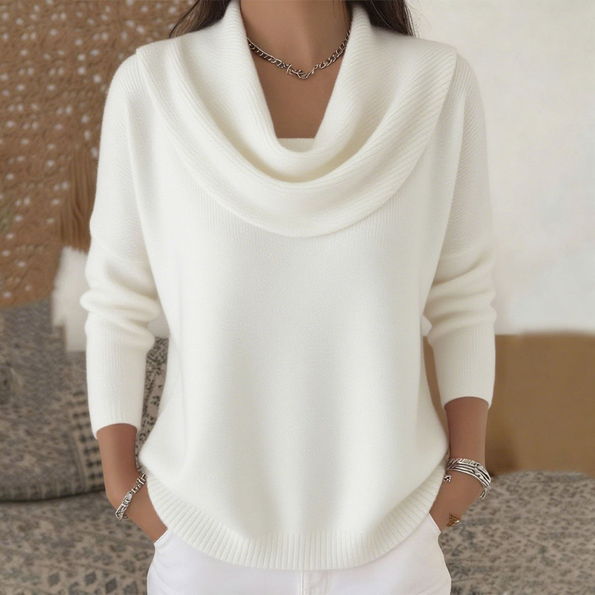JULIA | DRAPED-NECK JUMPER