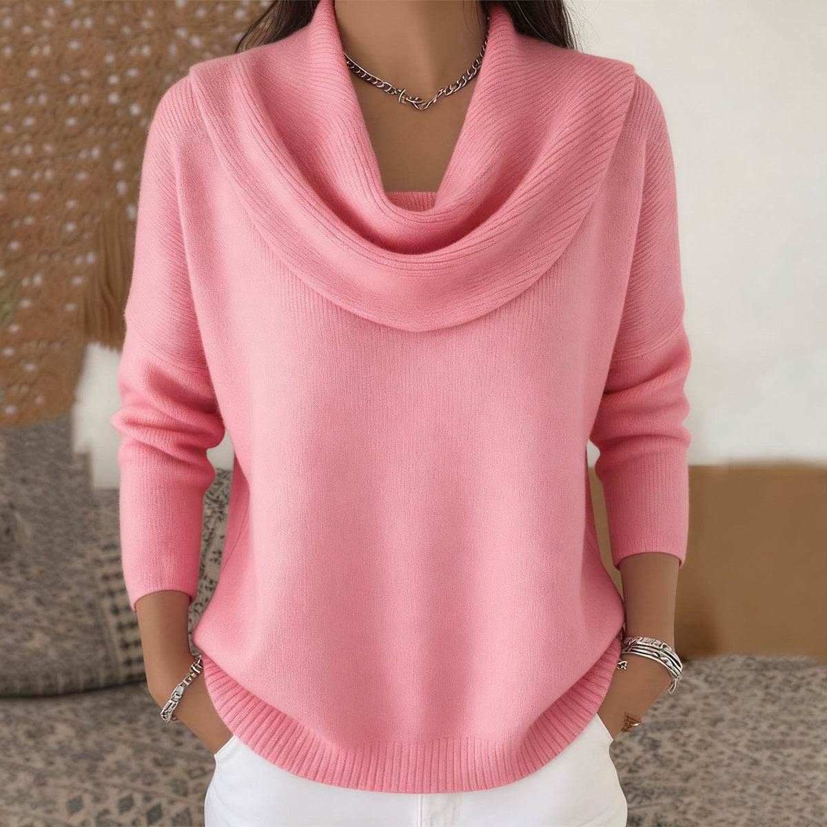 JULIA | DRAPED-NECK JUMPER