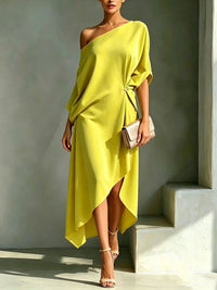 CAMILA | ASYMMETRIC ONE-SHOULDER DRAPED DRESS