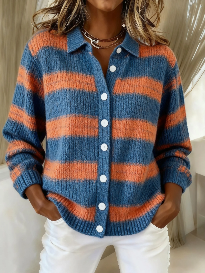LIRENA™ - STRIPED HOODIE BLOUSE
