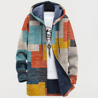 Blair | Geometric Colour-Block Hooded Coat