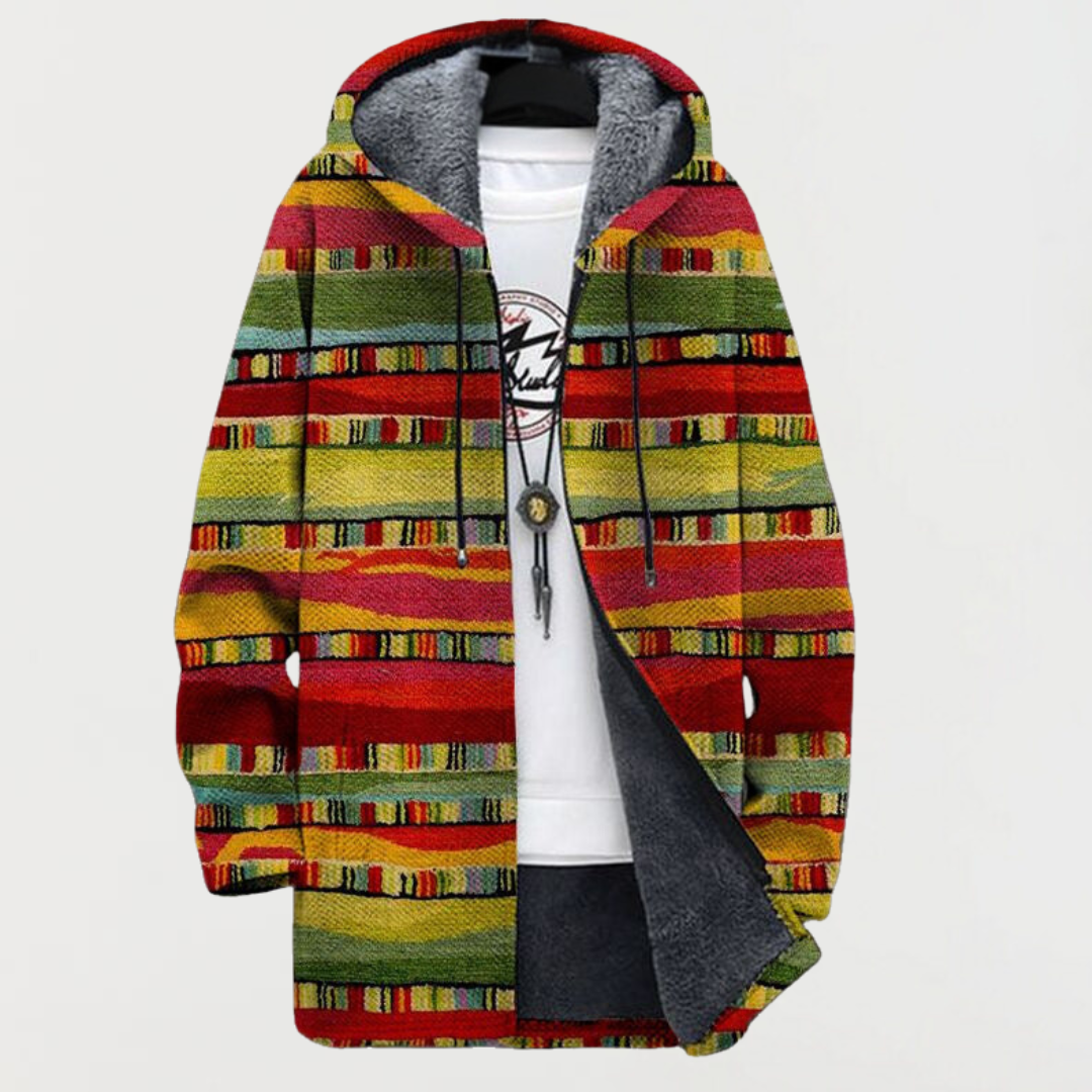Bailey | Ethnic Stripe Hooded Cardigan