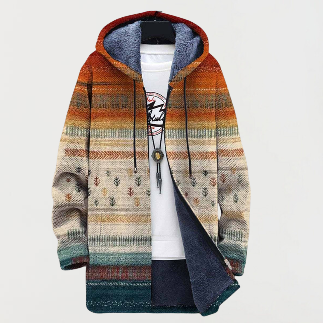 Rowan | Autumn Stripe Hooded Coat