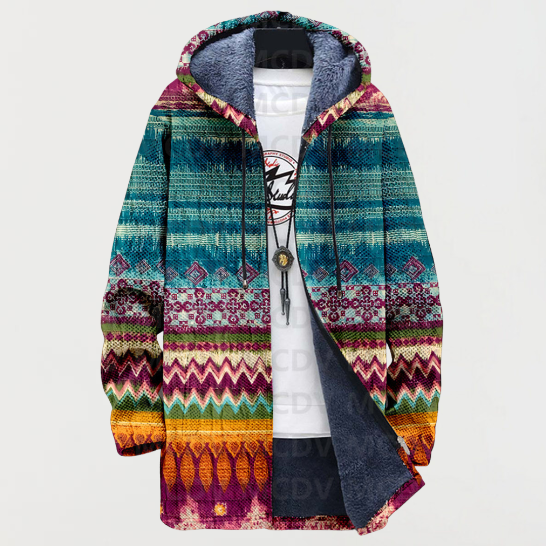 Phoenix | Ethnic Print Hooded Jacket