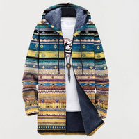 Wynn | Wavy Tribal Print Hooded Coat