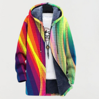 Cameron | Rainbow Striped Hooded Sweatshirt