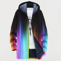 Jordan | Rainbow Stripe Longline Hooded Coat