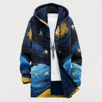 Harper | Celestial Art Print Hooded Coat