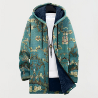 Robin | Artistic Floral Print Hooded Coat
