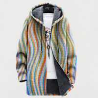 Frankie | Wavy Stripe Hooded Coat